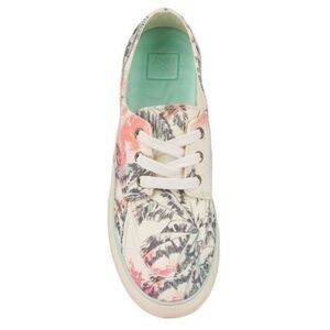 REEF Deckhand 3 Low Top Lace-up Canvas Sneaker in Tropical Print Women’s Size 8